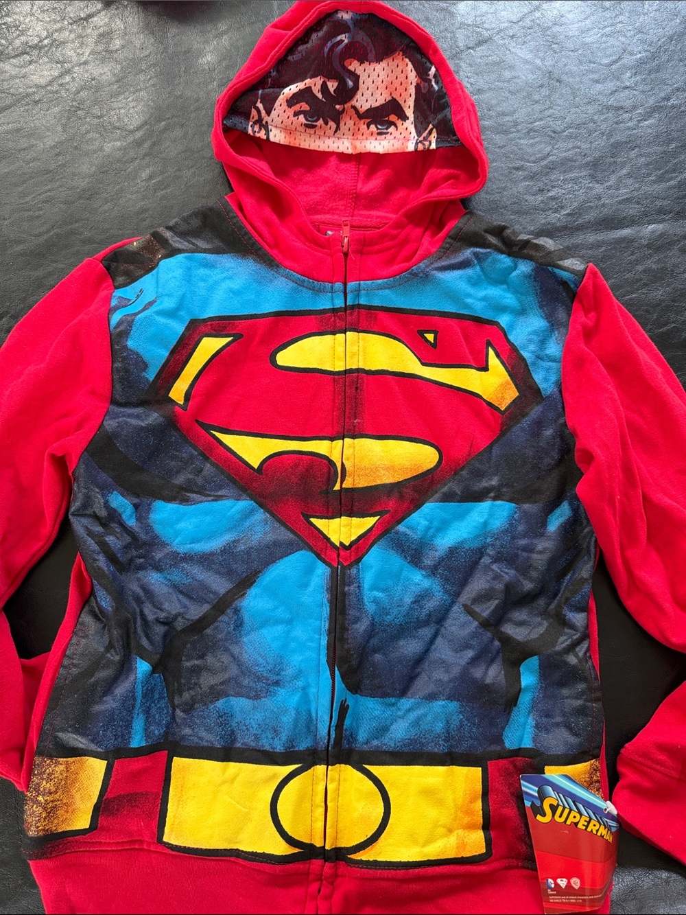 DC Comics Red Superman Logo Hooded Kids sweater